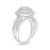 0.95 CT. T.W. Baguette and Round Composite Diamond Frame Engagement Ring in 14K White Gold