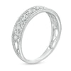 Thumbnail Image 2 of 0.065 CT. T.W. Diamond Ornate Wedding Band in 10K White Gold