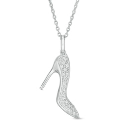 Marilyn Monroe™ Collection 0.18 CT. T.W. Diamond Shoe Pendant in Sterling Silver