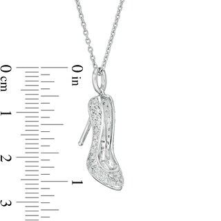 Marilyn Monroe™ Collection 0.18 CT. T.W. Diamond Shoe Pendant in Sterling Silver