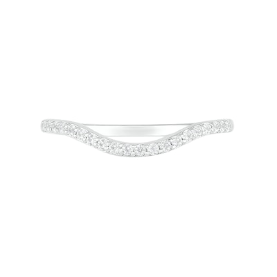 7.0mm Lab-Created White Sapphire Geometric Pointed Split Shank Bridal Set in Sterling Silver