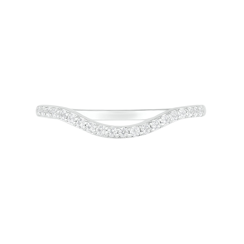 7.0mm Lab-Created White Sapphire Geometric Pointed Split Shank Bridal Set in Sterling Silver|Peoples Jewellers