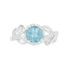 Thumbnail Image 4 of 7.0mm Aquamarine and 0.37 CT. T.W. Diamond Bypass Leaf Shank Bridal Set in 10K White Gold
