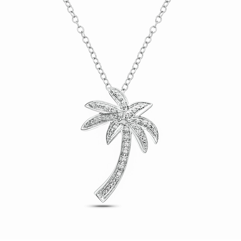 0.04 CT. T.W. Diamond Palm Tree Pendant in Sterling Silver|Peoples Jewellers