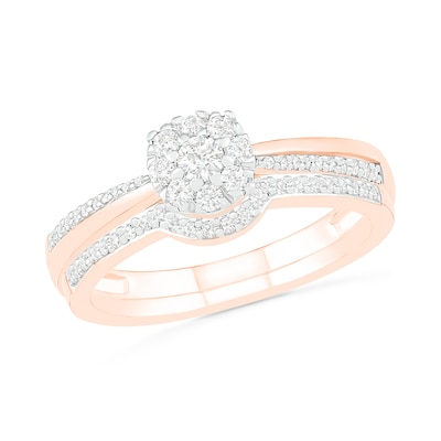 0.29 CT. T.W. Composite Diamond Bridal Set in 10K Rose Gold