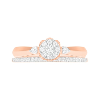 0.29 CT. T.W. Composite Diamond Bridal Set in 10K Rose Gold