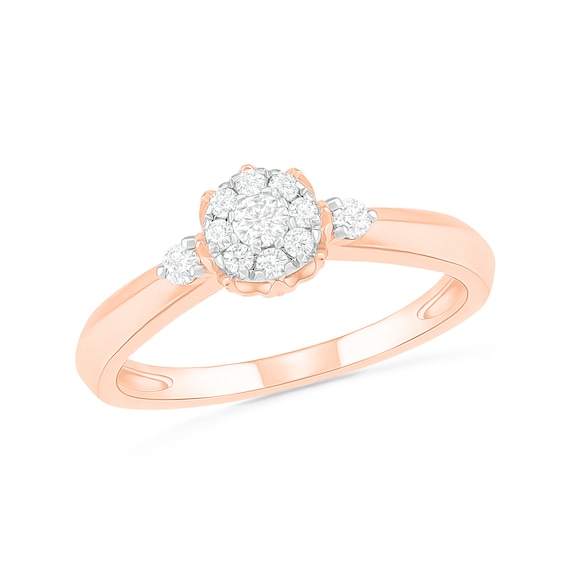 0.29 CT. T.W. Composite Diamond Bridal Set in 10K Rose Gold