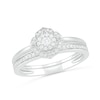 Thumbnail Image 0 of 0.29 CT. T.W. Diamond Flower Frame Bridal Set in 10K White Gold