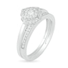 Thumbnail Image 1 of 0.29 CT. T.W. Diamond Flower Frame Bridal Set in 10K White Gold