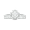 Thumbnail Image 2 of 0.29 CT. T.W. Diamond Flower Frame Bridal Set in 10K White Gold