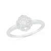 Thumbnail Image 3 of 0.29 CT. T.W. Diamond Flower Frame Bridal Set in 10K White Gold