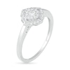 0.29 CT. T.W. Diamond Flower Frame Bridal Set in 10K White Gold