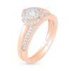 Thumbnail Image 1 of 0.29 CT. TW. Diamond Flower Frame Bridal Set in 10K Rose Gold