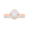 0.29 CT. TW. Diamond Flower Frame Bridal Set in 10K Rose Gold