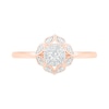 0.29 CT. TW. Diamond Flower Frame Bridal Set in 10K Rose Gold