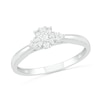 Thumbnail Image 4 of 0.23 CT. T.W. Diamond Vintage-Style Scallop Shank Bridal Set in Sterling Silver