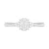 Thumbnail Image 5 of 0.23 CT. T.W. Diamond Vintage-Style Scallop Shank Bridal Set in Sterling Silver