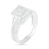 Thumbnail Image 1 of 0.37 CT. T.W. Composite Diamond Square Frame Split Shank Bridal Set in 10K White Gold