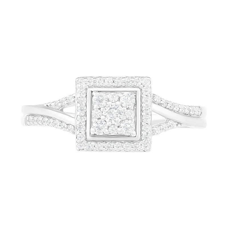0.37 CT. T.W. Composite Diamond Square Frame Split Shank Bridal Set in 10K Gold|Peoples Jewellers