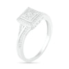 Thumbnail Image 5 of 0.37 CT. T.W. Composite Diamond Square Frame Split Shank Bridal Set in 10K White Gold