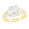 Thumbnail Image 1 of 0.37 CT. T.W. Composite Diamond Square Frame Split Shank Bridal Set in 10K Gold