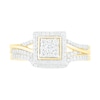 Thumbnail Image 3 of 0.37 CT. T.W. Composite Diamond Square Frame Split Shank Bridal Set in 10K Gold