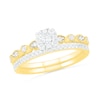 Thumbnail Image 0 of 0.37 CT. T.W. Composite Diamond Vintage-Style Alternating Bridal Set in 10K Gold