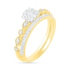 Thumbnail Image 1 of 0.37 CT. T.W. Composite Diamond Vintage-Style Alternating Bridal Set in 10K Gold