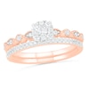 Thumbnail Image 0 of 0.37 CT. T.W. Composite Diamond Vintage-Style Alternating Bridal Set in 10K Rose Gold