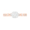 Thumbnail Image 4 of 0.37 CT. T.W. Composite Diamond Vintage-Style Alternating Bridal Set in 10K Rose Gold