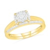 Thumbnail Image 1 of 0.29 CT. T.W. Composite Diamond Cushion Frame Bridal Set in 10K Gold