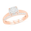 Thumbnail Image 0 of 0.29 CT. T.W. Composite Diamond Cushion Frame Bridal Set in 10K Rose Gold