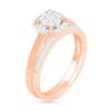 Thumbnail Image 1 of 0.29 CT. T.W. Composite Diamond Cushion Frame Bridal Set in 10K Rose Gold