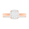 0.29 CT. T.W. Composite Diamond Cushion Frame Bridal Set in 10K Rose Gold