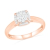 Thumbnail Image 3 of 0.29 CT. T.W. Composite Diamond Cushion Frame Bridal Set in 10K Rose Gold