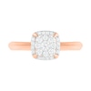 Thumbnail Image 4 of 0.29 CT. T.W. Composite Diamond Cushion Frame Bridal Set in 10K Rose Gold