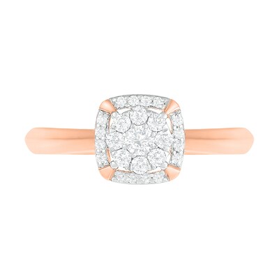 0.29 CT. T.W. Composite Diamond Cushion Frame Bridal Set in 10K Rose Gold