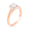 0.29 CT. T.W. Composite Diamond Cushion Frame Bridal Set in 10K Rose Gold