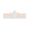 0.29 CT. T.W. Composite Diamond Marquise Vintage-Style Bridal Set in 10K Rose Gold