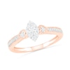 0.29 CT. T.W. Composite Diamond Marquise Vintage-Style Bridal Set in 10K Rose Gold