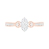 0.29 CT. T.W. Composite Diamond Marquise Vintage-Style Bridal Set in 10K Rose Gold