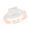 Thumbnail Image 0 of 0.37 CT. T.W. Composite Diamond Square Frame Split Shank Bridal Set in 10K Rose Gold