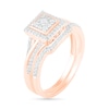 Thumbnail Image 1 of 0.37 CT. T.W. Composite Diamond Square Frame Split Shank Bridal Set in 10K Rose Gold