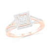 Thumbnail Image 3 of 0.37 CT. T.W. Composite Diamond Square Frame Split Shank Bridal Set in 10K Rose Gold