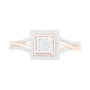 0.37 CT. T.W. Composite Diamond Square Frame Split Shank Bridal Set in 10K Rose Gold