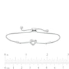 Thumbnail Image 2 of Diamond Accent Heart-Shaped Knot Bolo Bracelet in Sterling Silver - 9.5"