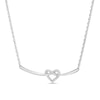 0.04 CT. T.W. Diamond Heart-Shaped Knot Necklace in Sterling Silver