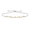 0.40 CT. T.W. Composite Diamond Wavy Bolo Bracelet in Sterling Silver and 10K Gold - 9.5"