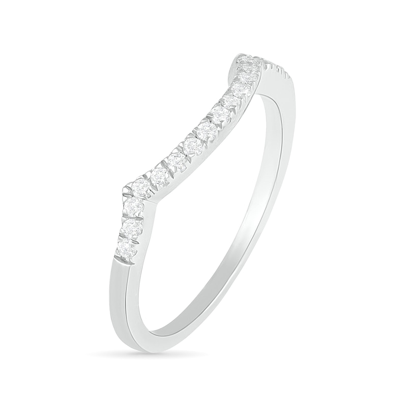 6.0mm White Lab-Created Sapphire Swirl Frame Twist Split Shank Bridal Set in Sterling Silver|Peoples Jewellers