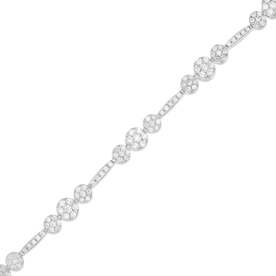 2.00 CT. T.W. Composite Diamond Three Stone Station Bracelet in 10K White Gold - 7.25"